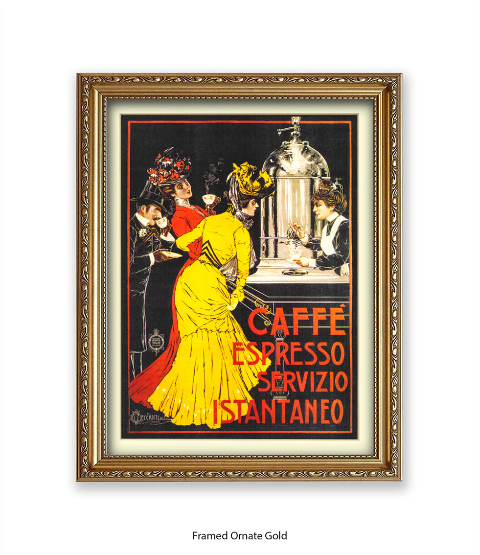 Caffe - Espresso - Servizio - Yellow Dress Art Print