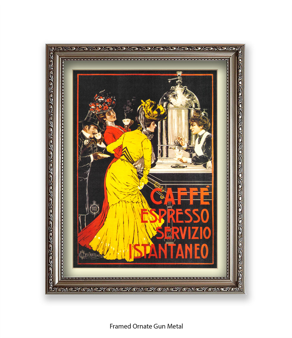 Caffe - Espresso - Servizio - Yellow Dress Art Print