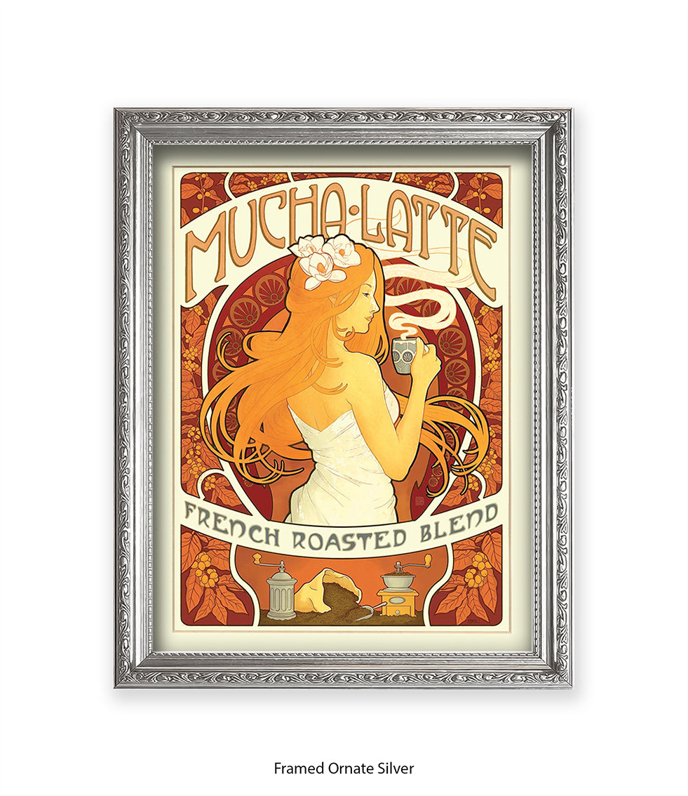 Mucha Latte - French Roasted Blend Art Print