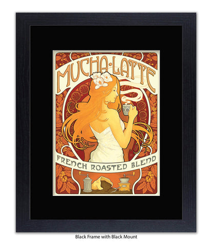 Mucha Latte - French Roasted Blend Art Print