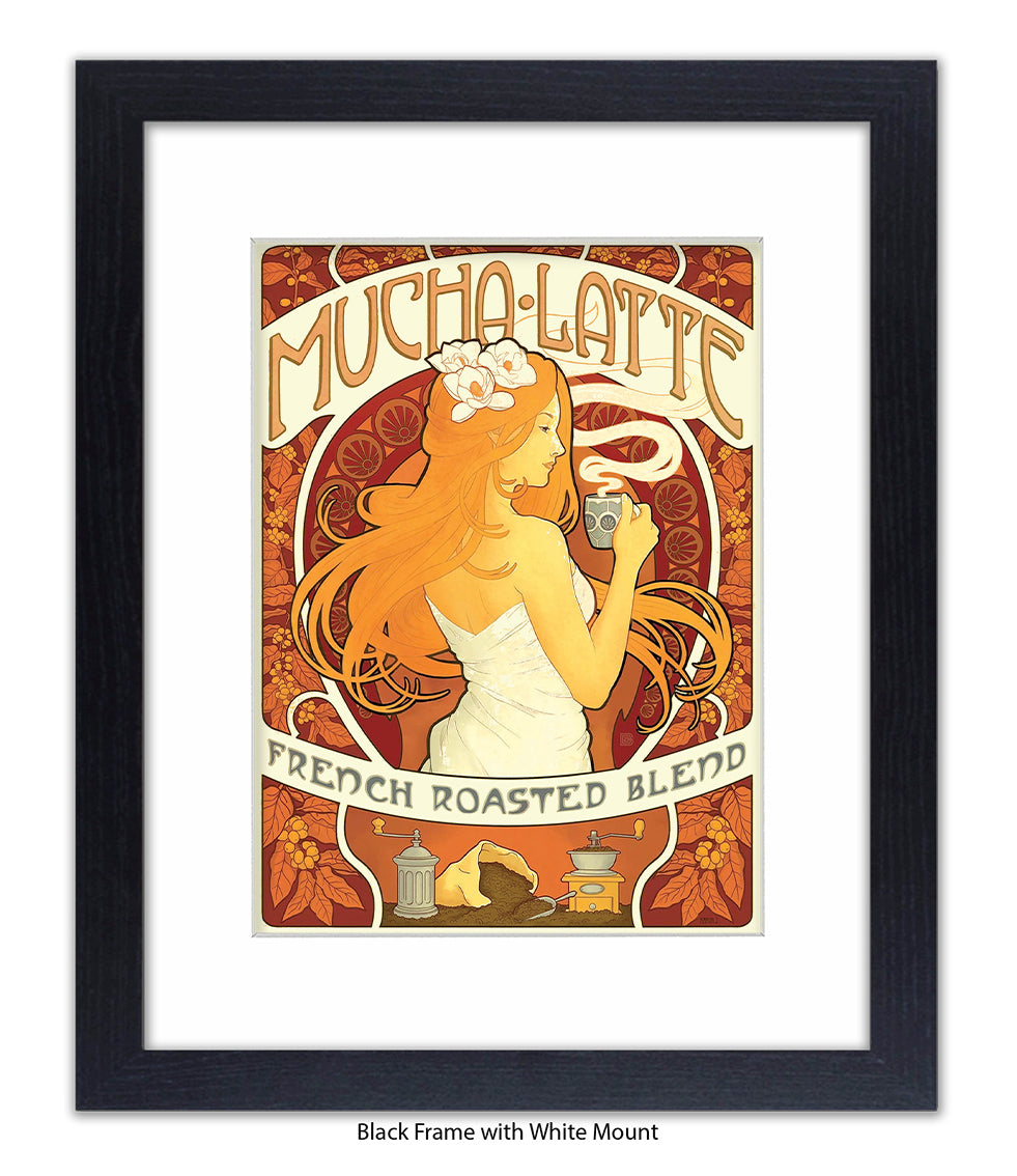 Mucha Latte - French Roasted Blend Art Print