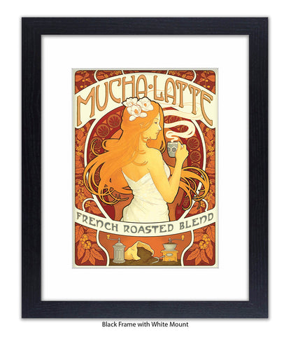 Mucha Latte - French Roasted Blend Art Print