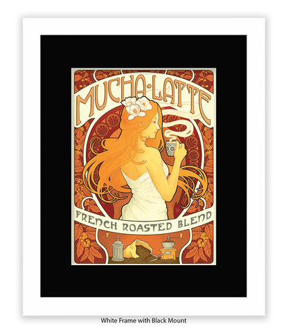 Mucha Latte - French Roasted Blend Art Print