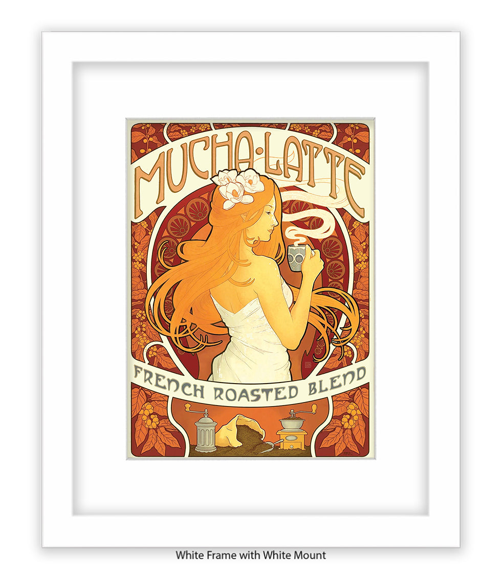 Mucha Latte - French Roasted Blend Art Print