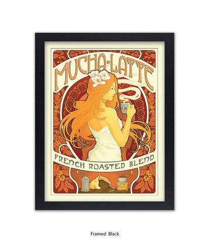 Mucha Latte - French Roasted Blend Art Print