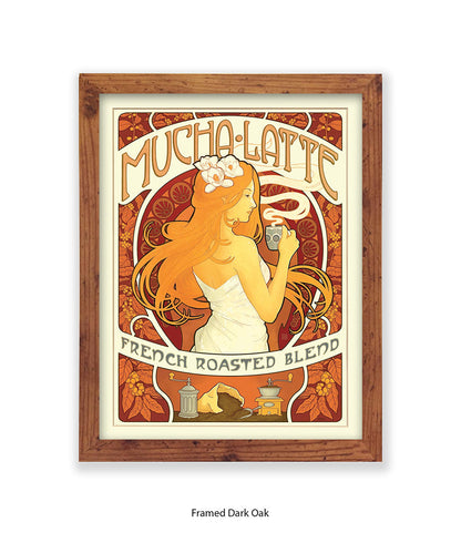 Mucha Latte - French Roasted Blend Art Print