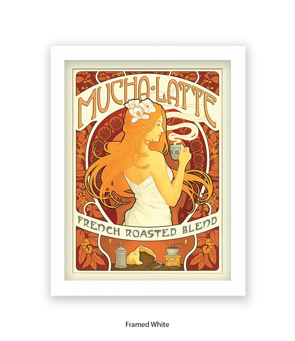 Mucha Latte - French Roasted Blend Art Print