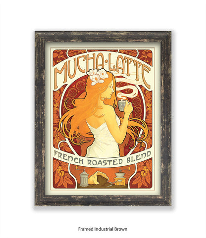 Mucha Latte - French Roasted Blend Art Print