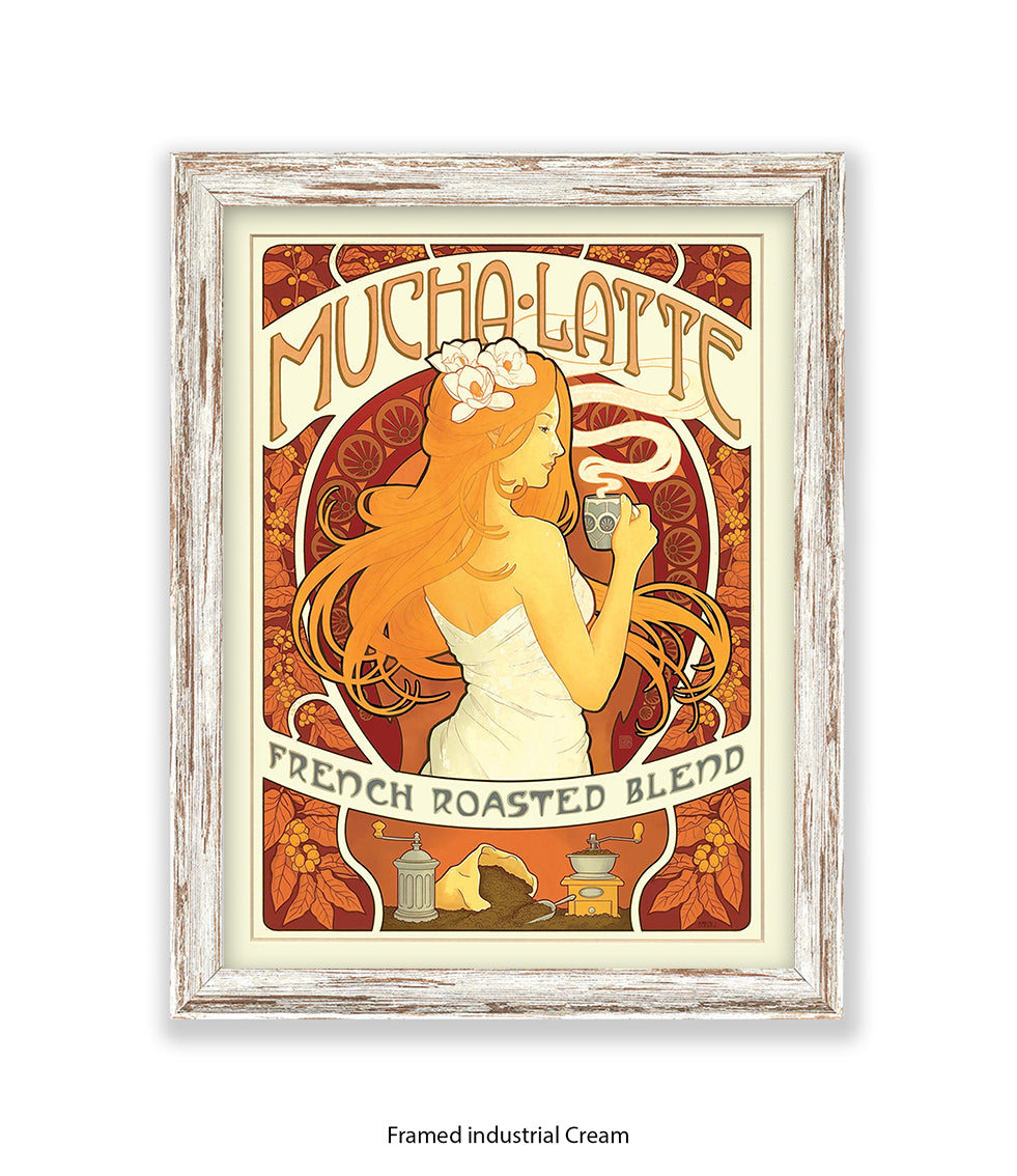 Mucha Latte - French Roasted Blend Art Print