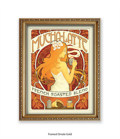 Mucha Latte - French Roasted Blend Art Print