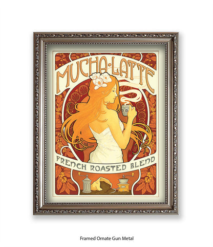 Mucha Latte - French Roasted Blend Art Print