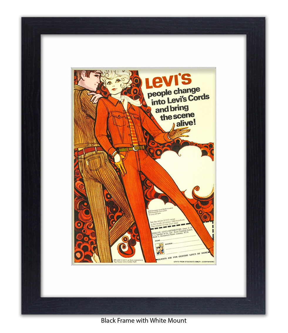 Levi's People change into levi's cords Art Print