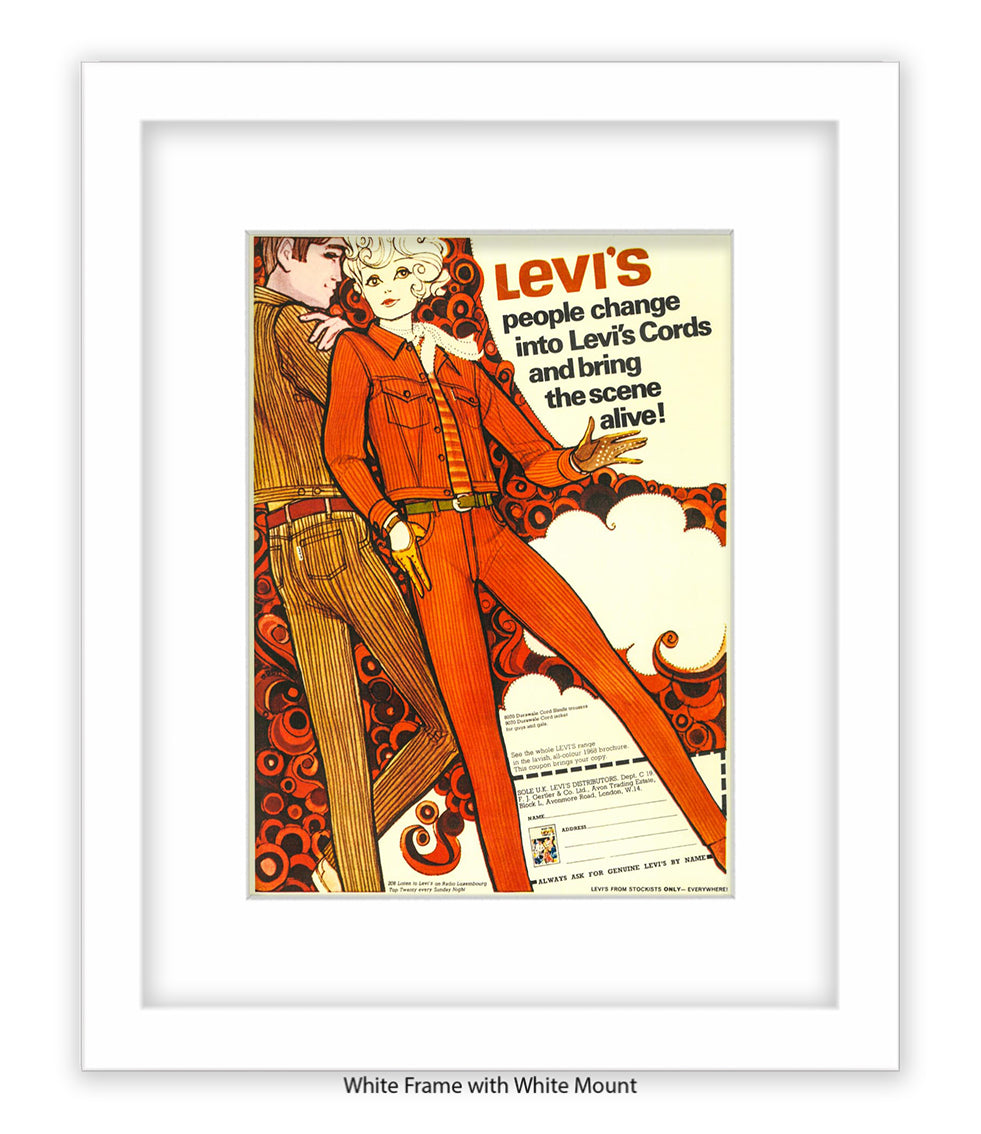 Levi's People change into levi's cords Art Print