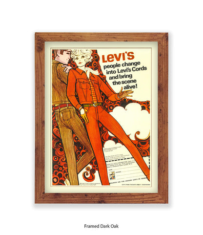 Levi's People change into levi's cords Art Print