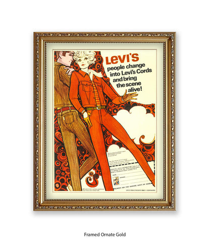 Levi's People change into levi's cords Art Print