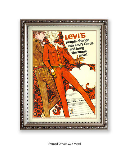 Levi's People change into levi's cords Art Print