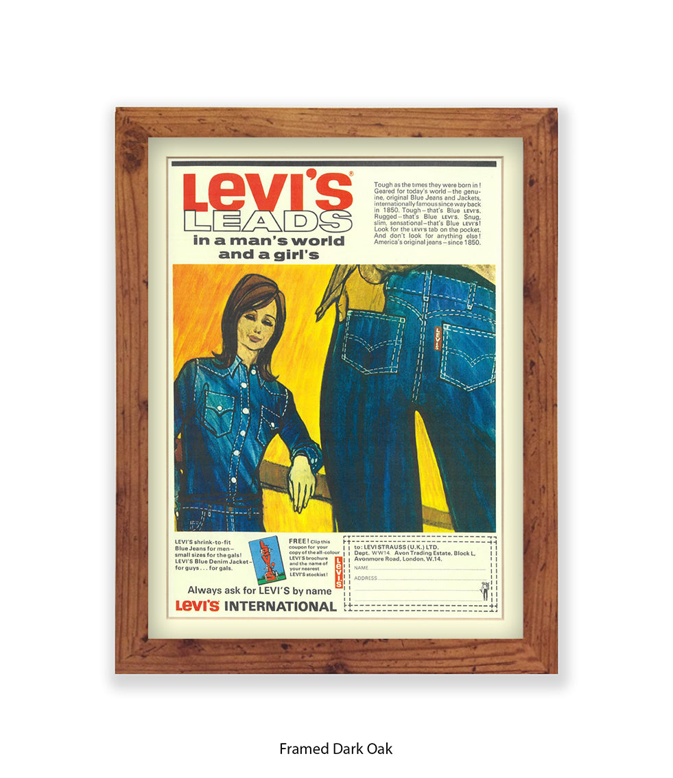 Levis Leads In A Man's World Art Print