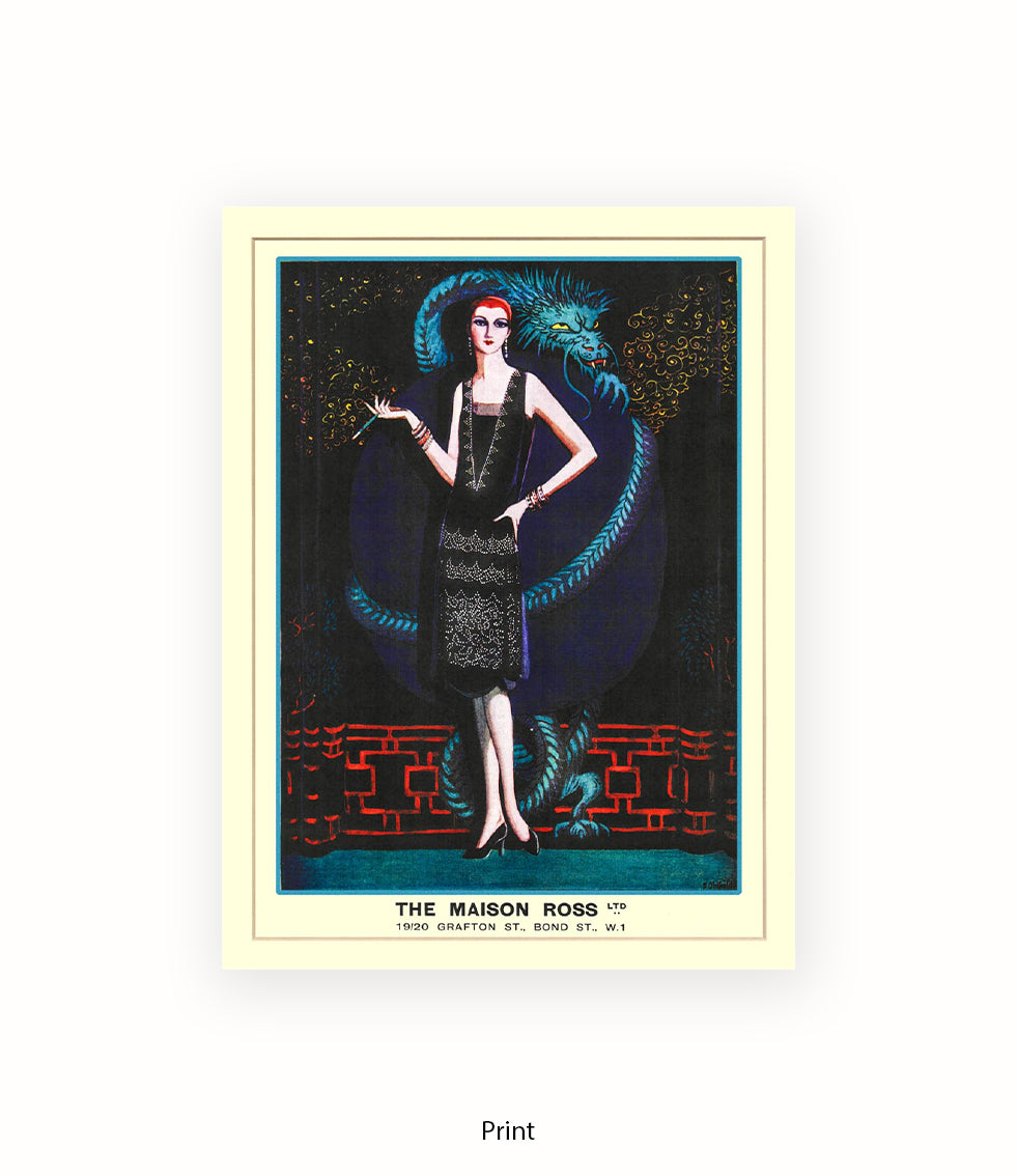 Maison Ross Ltd Lady & Dragon Bond Street Art Print