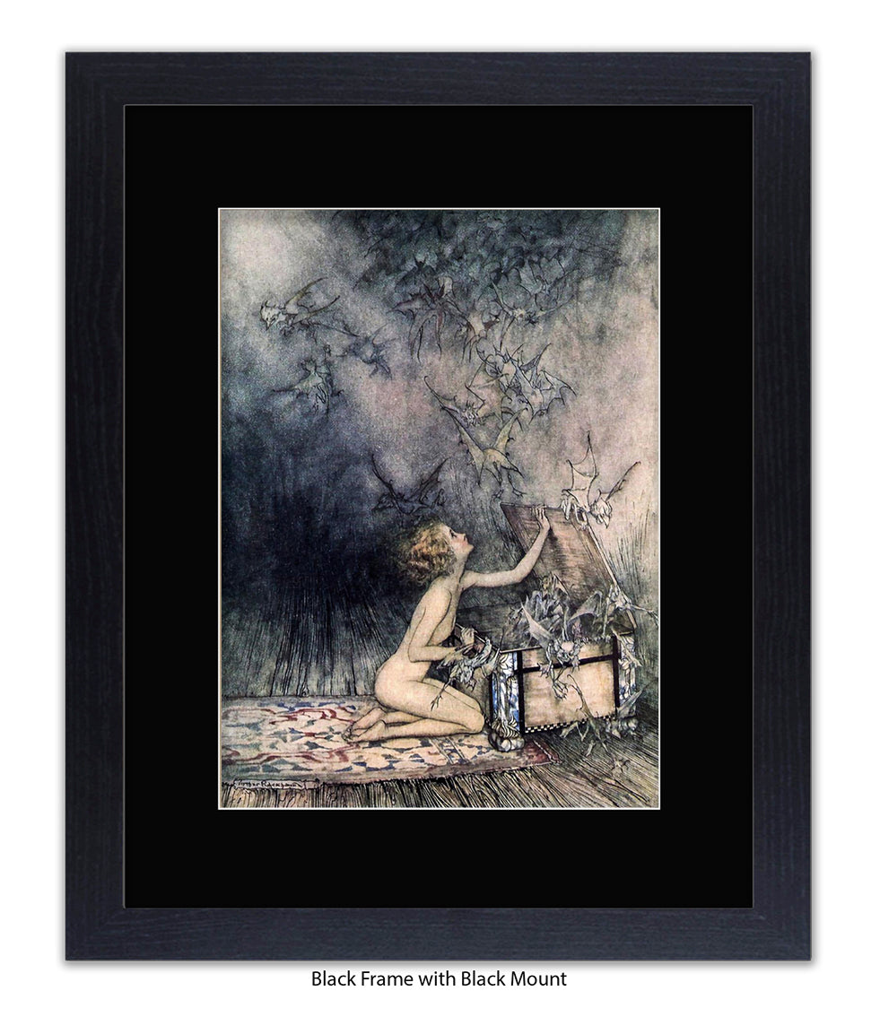 Arthur Rackham Girl Opening Box Art Print