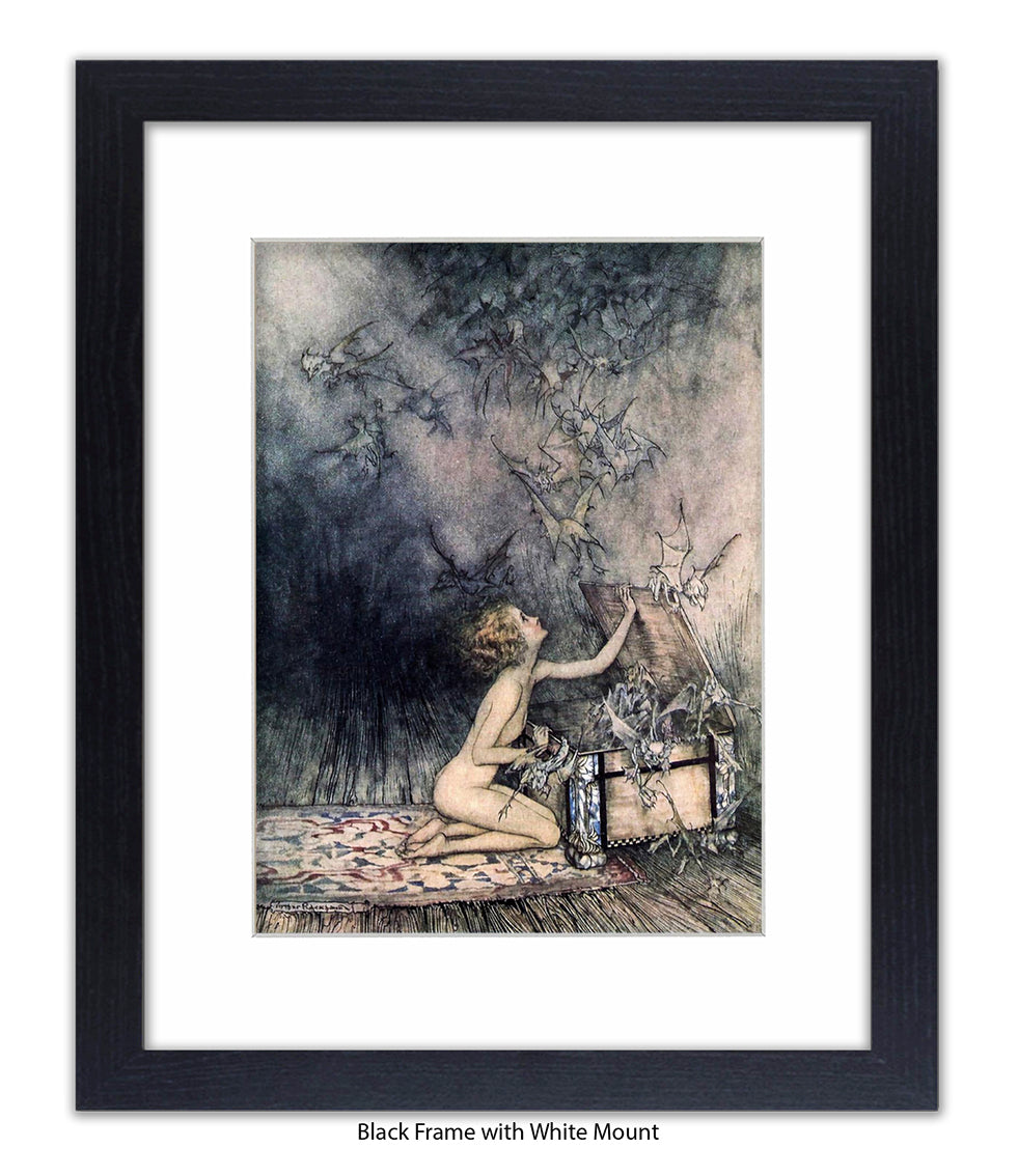 Arthur Rackham Girl Opening Box Art Print