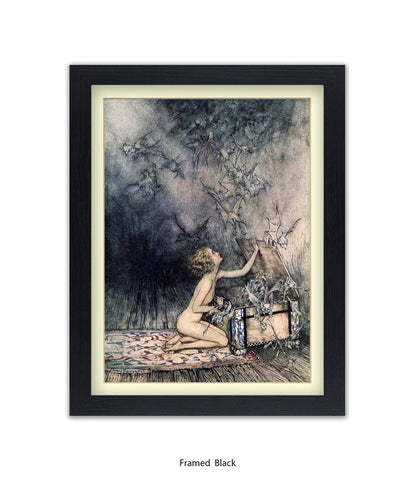 Arthur Rackham Girl Opening Box Art Print