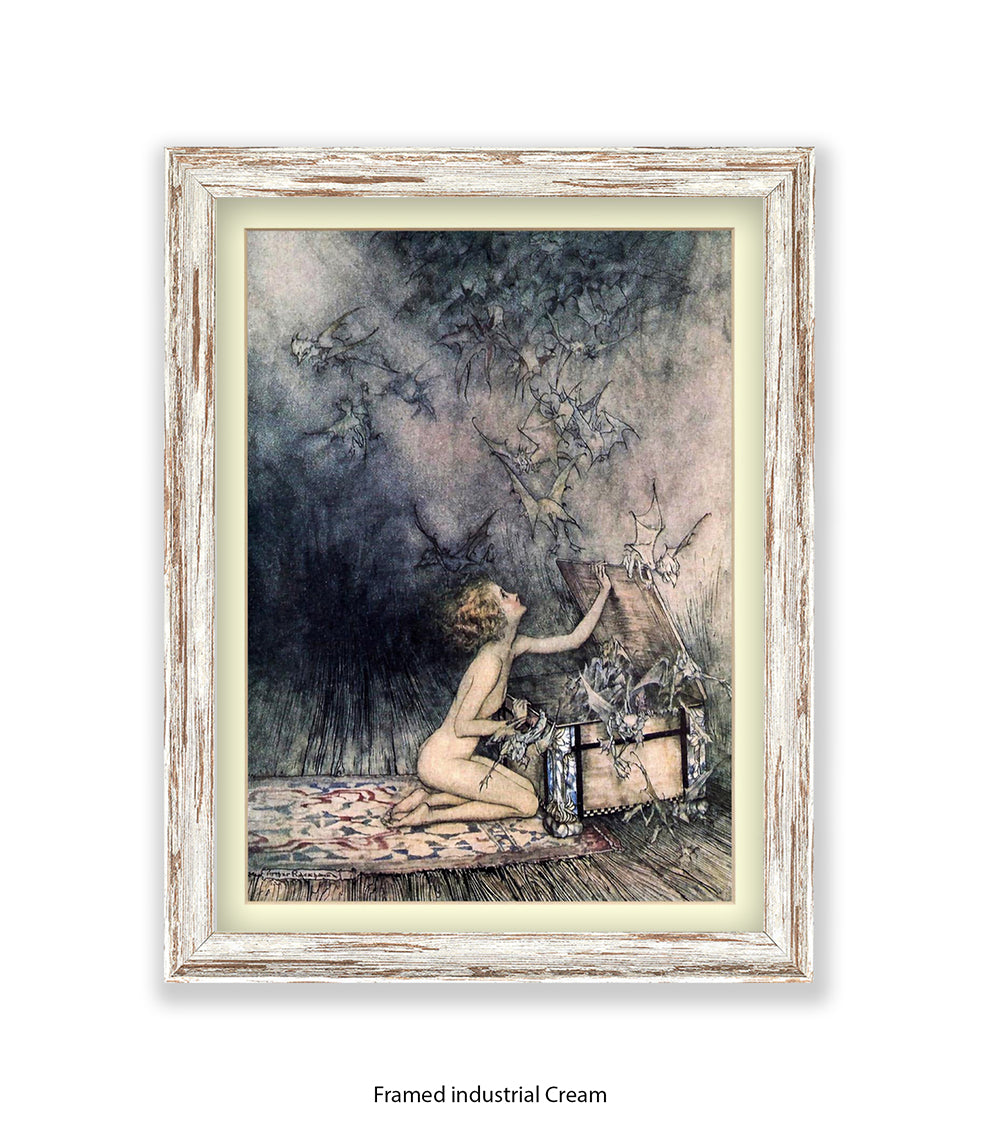 Arthur Rackham Girl Opening Box Art Print