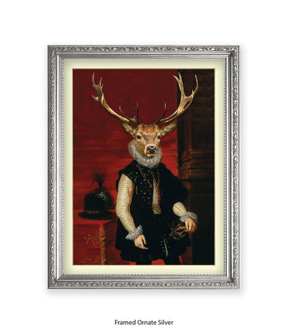 King Stag Vintage Art Print