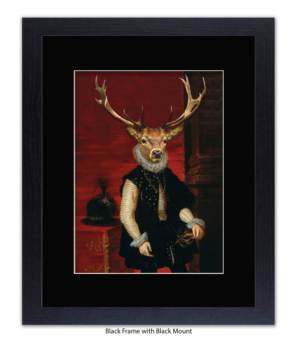 King Stag Vintage Art Print