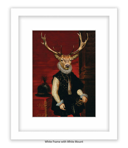 King Stag Vintage Art Print