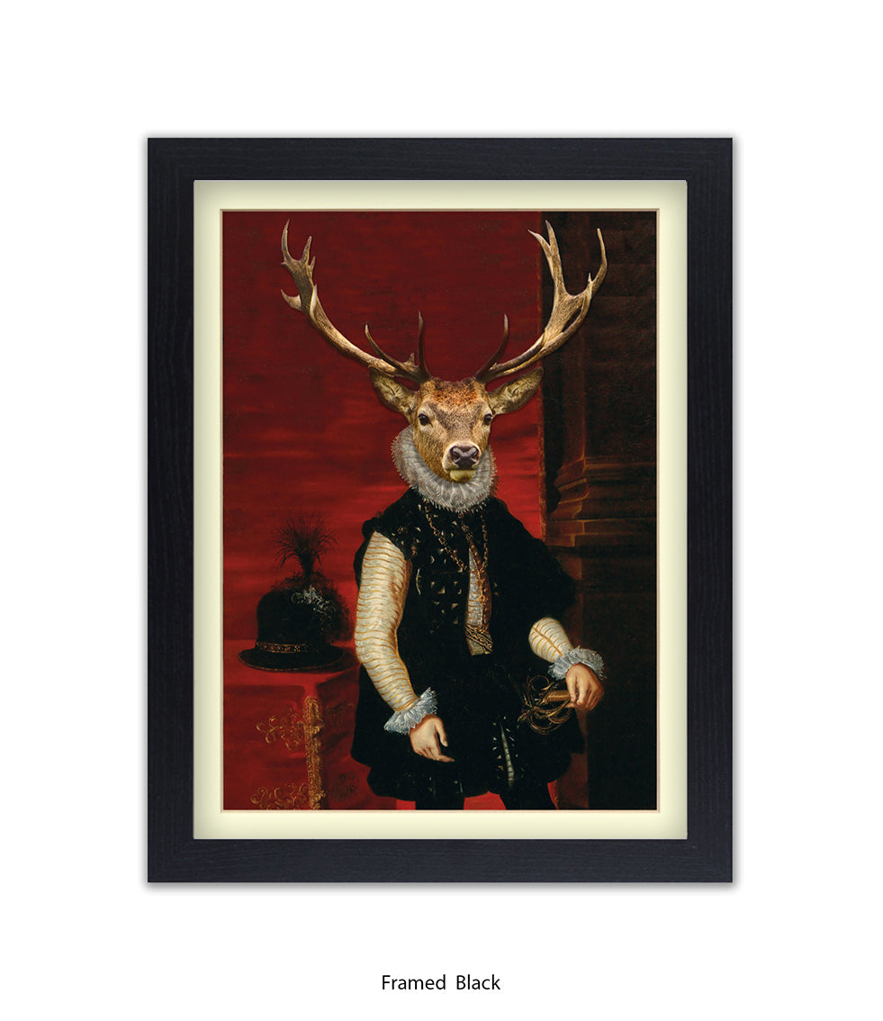 King Stag Vintage Art Print