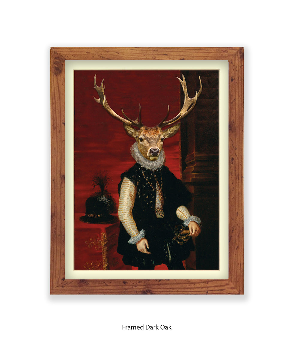 King Stag Vintage Art Print