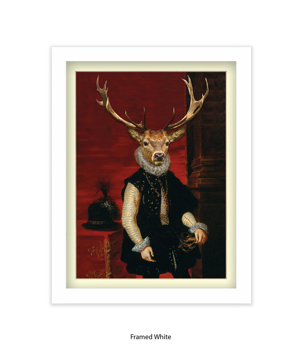 King Stag Vintage Art Print