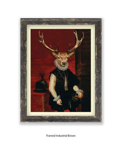 King Stag Vintage Art Print