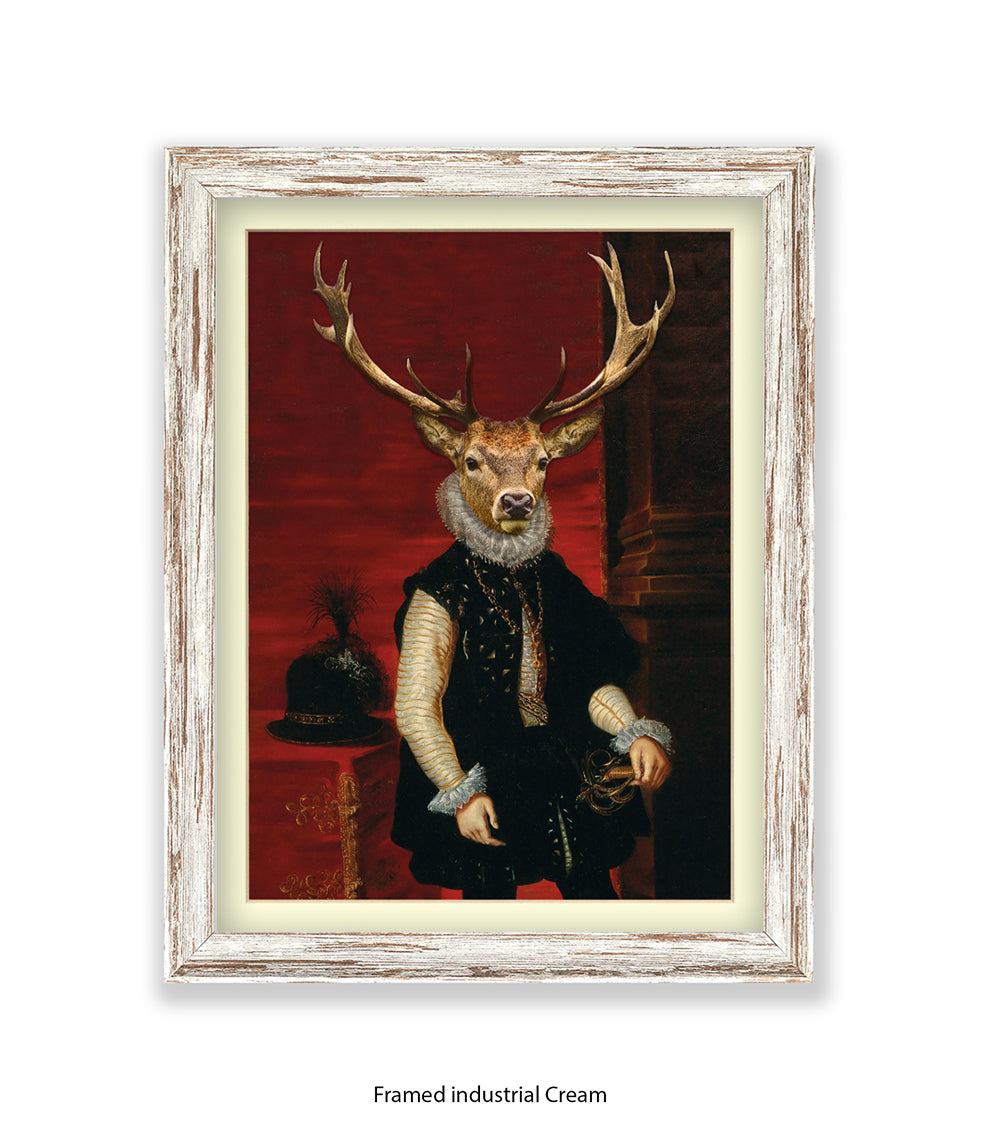 King Stag Vintage Art Print