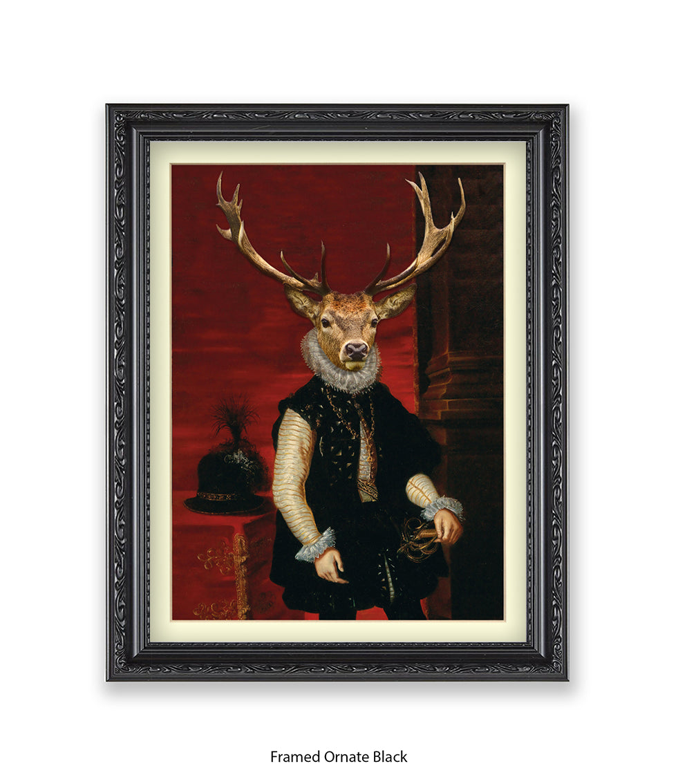 King Stag Vintage Art Print