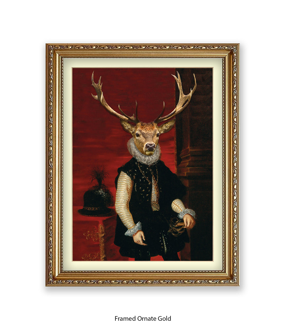 King Stag Vintage Art Print