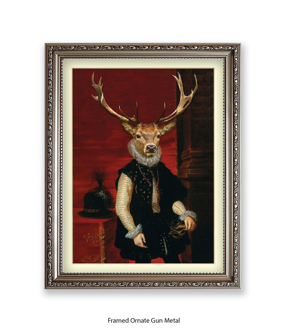 King Stag Vintage Art Print