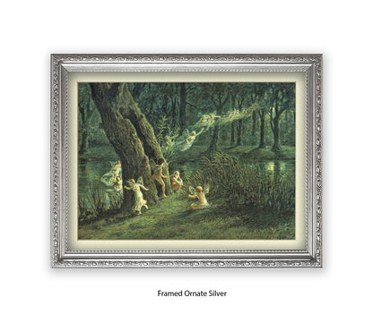 Woodland Fairies  In The Forest Art Print