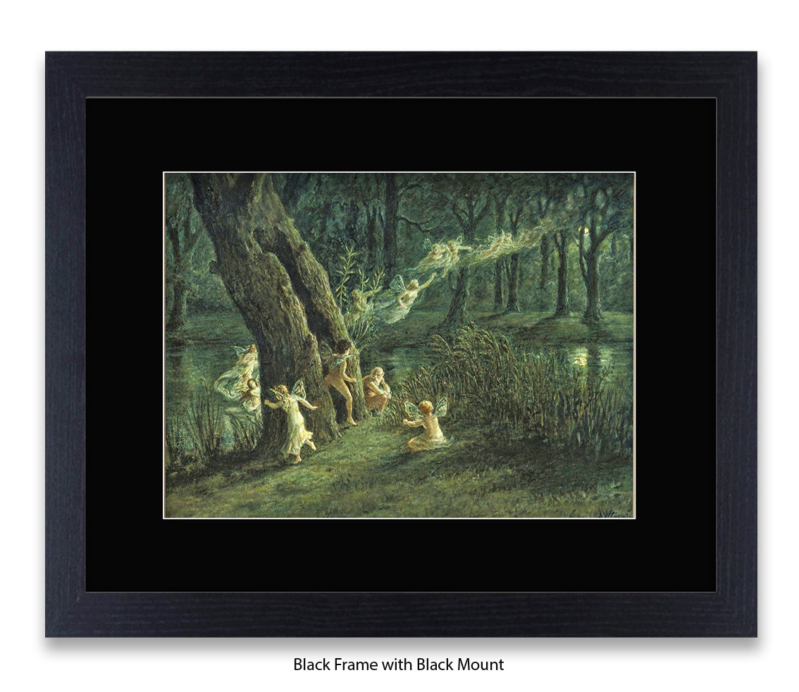 Woodland Fairies  In The Forest Art Print