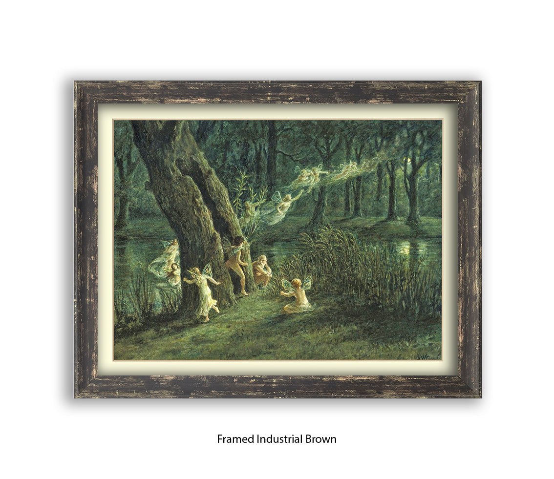 Woodland Fairies  In The Forest Art Print