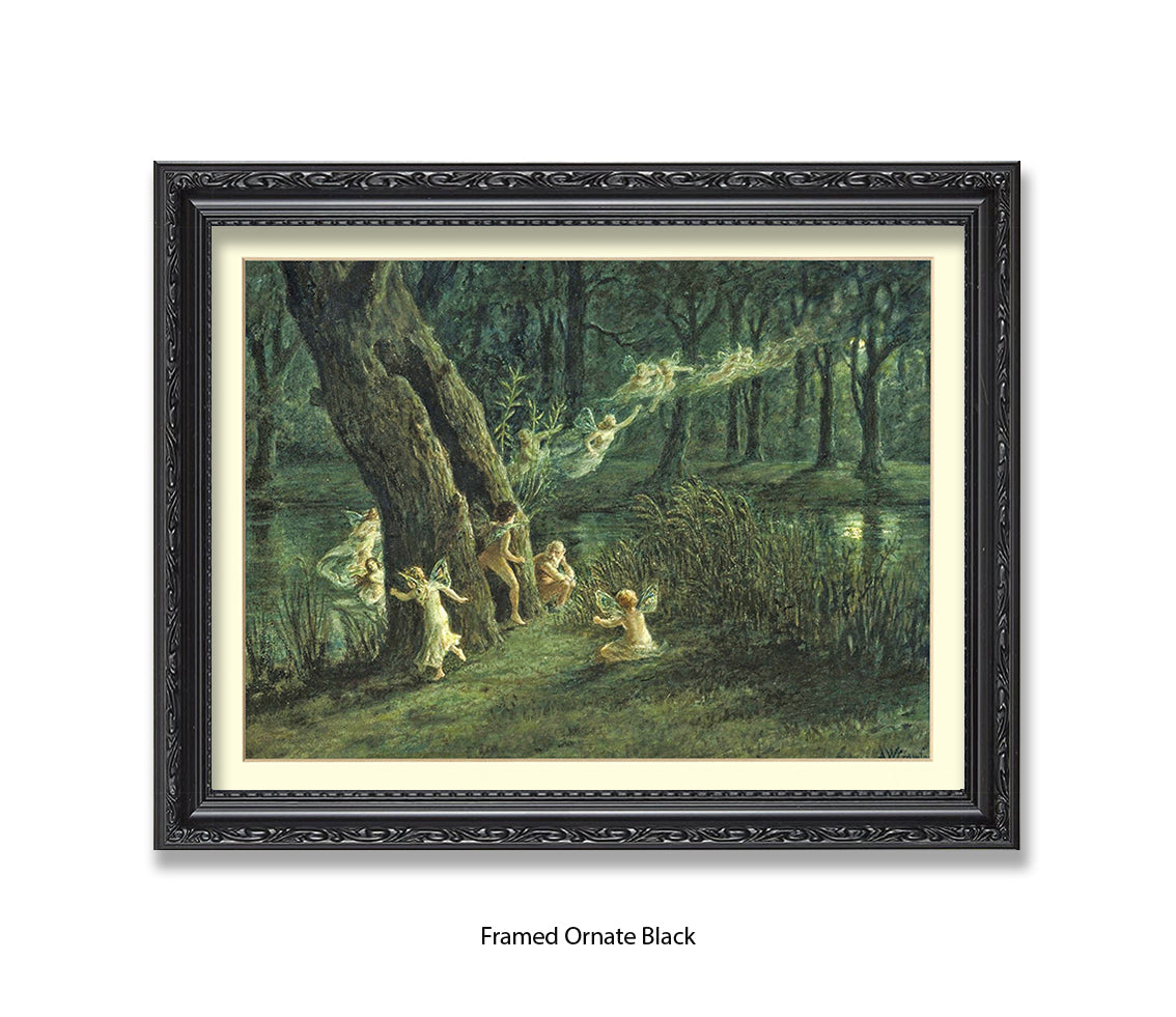 Woodland Fairies  In The Forest Art Print