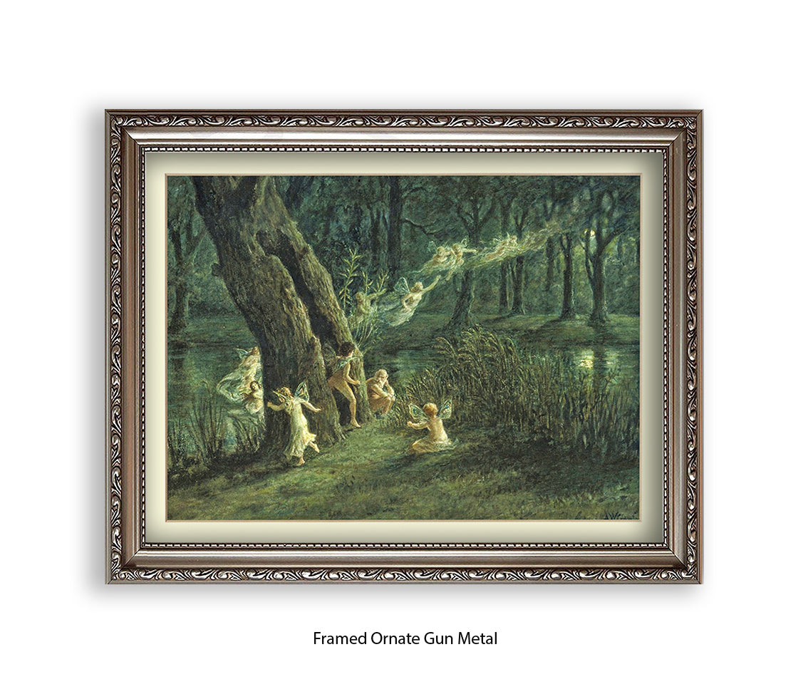 Woodland Fairies  In The Forest Art Print