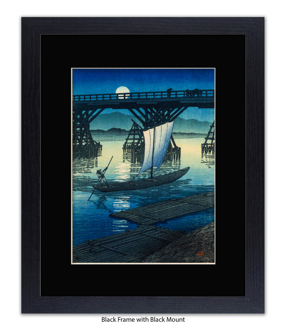 Full Moon At Akashi Beach Art Print