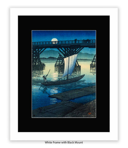 Full Moon At Akashi Beach Art Print