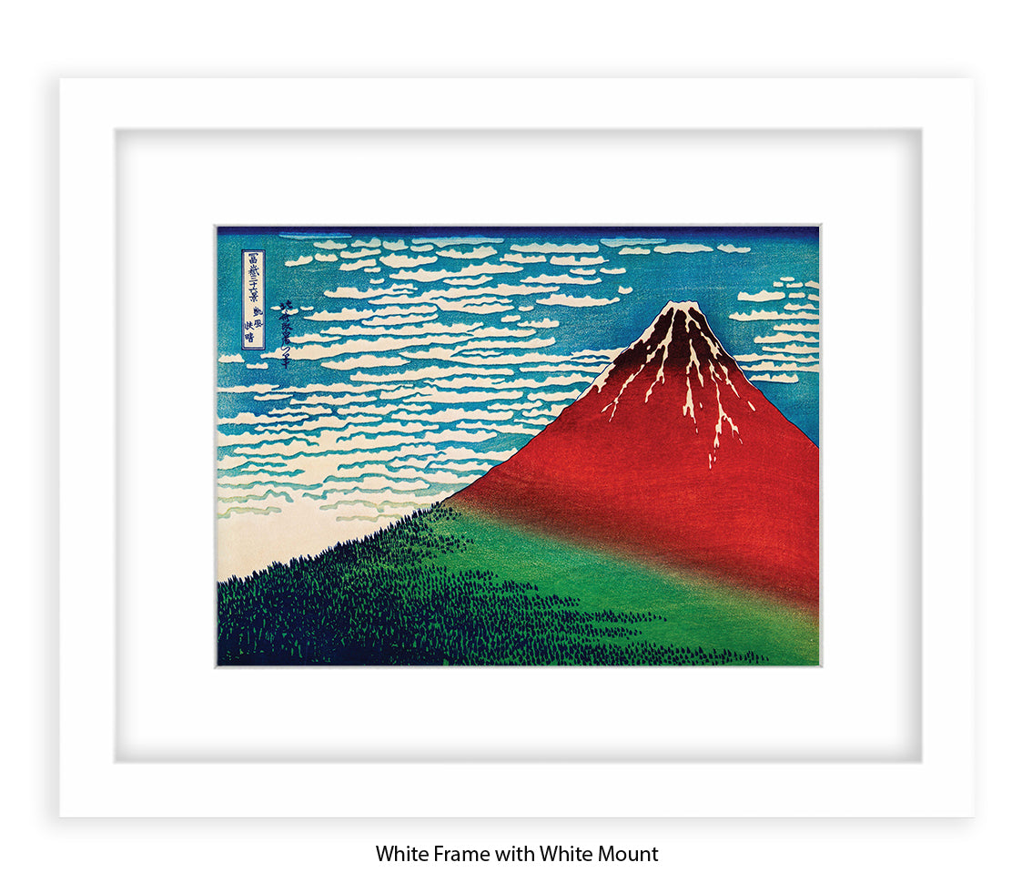 Mount Fuji Red Mountain Japanese Art Print