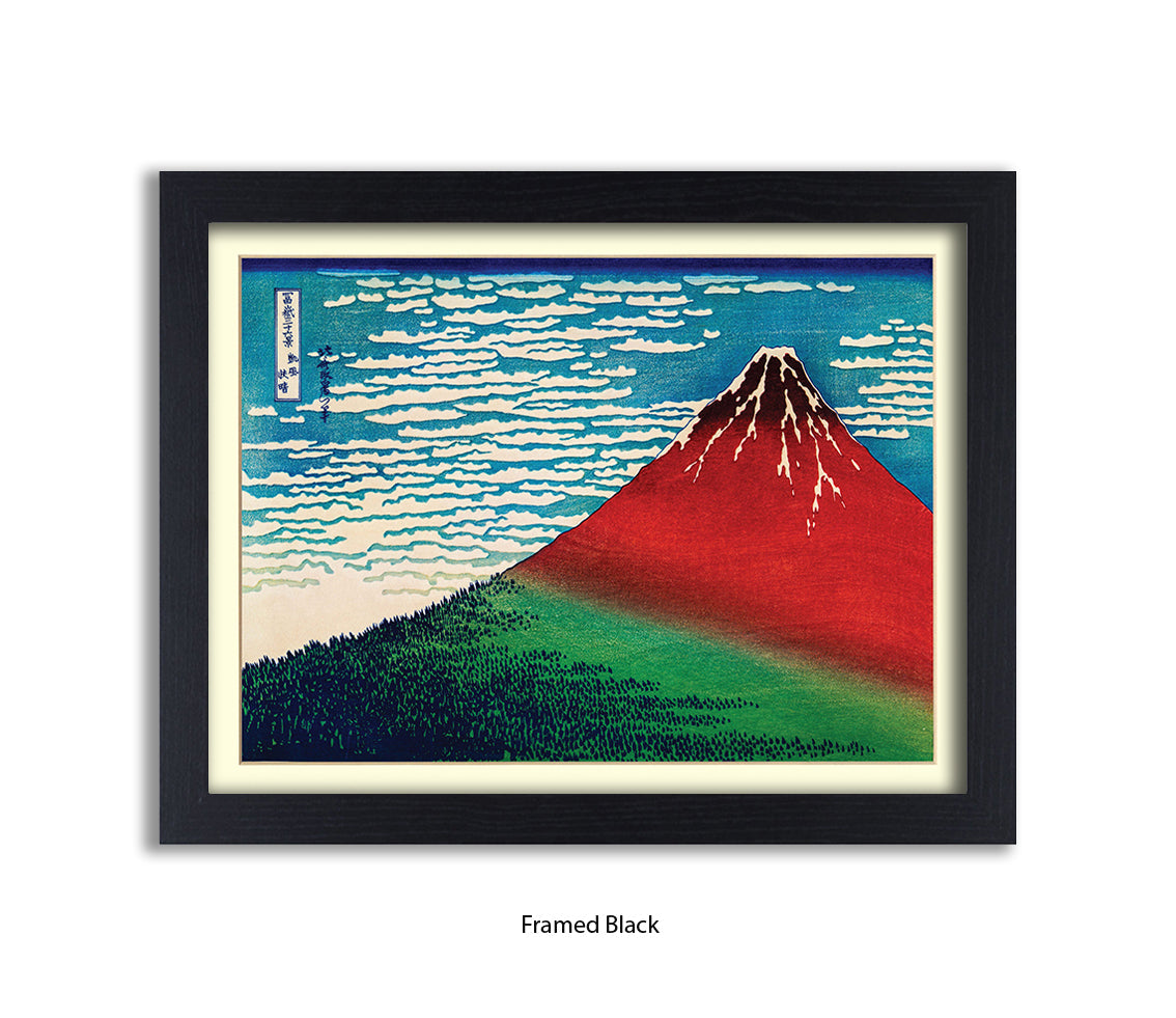 Mount Fuji Red Mountain Japanese Art Print