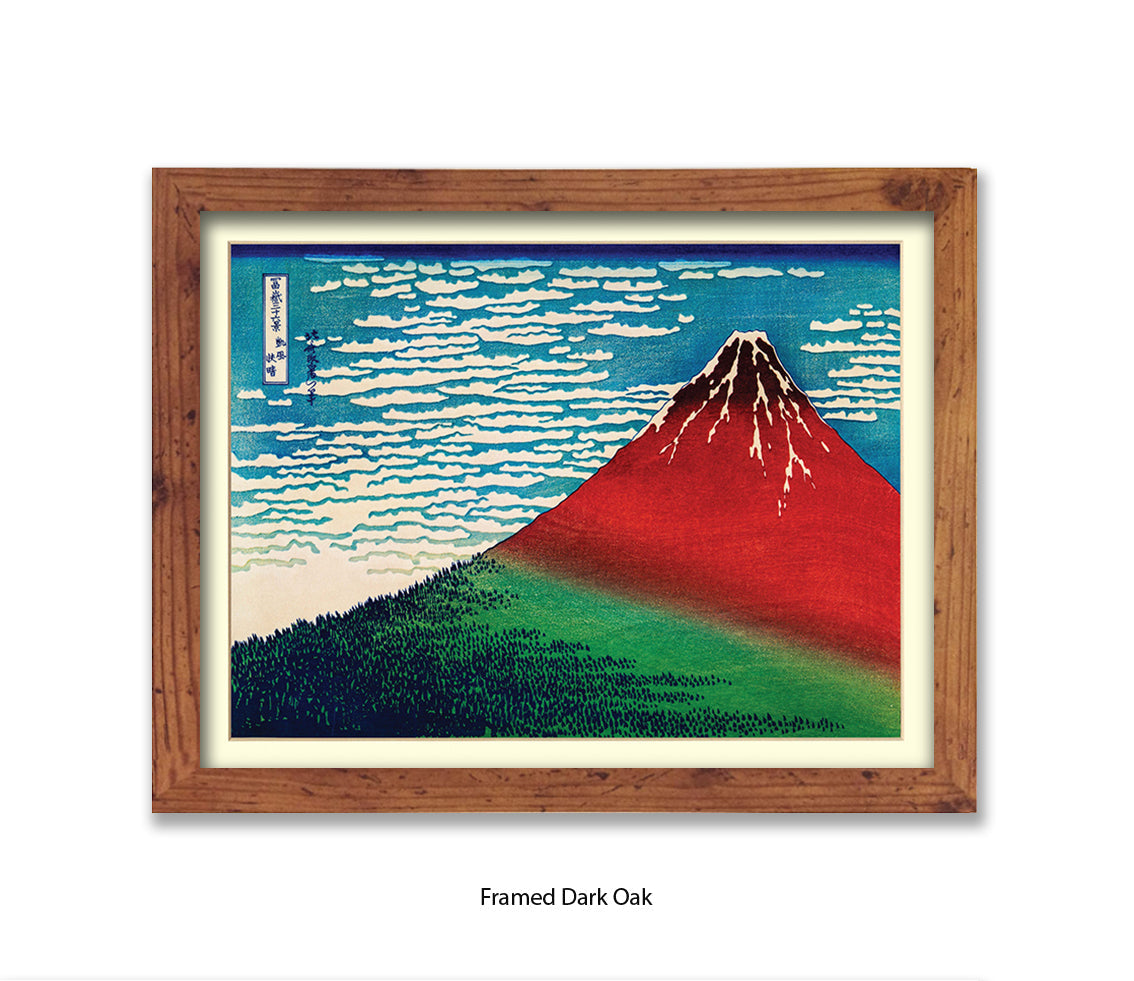 Mount Fuji Red Mountain Japanese Art Print