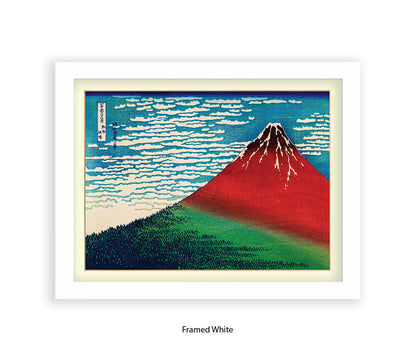 Mount Fuji Red Mountain Japanese Art Print