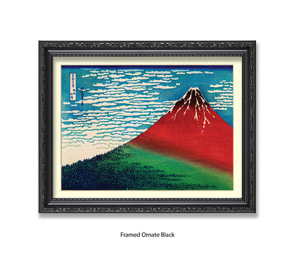 Mount Fuji Red Mountain Japanese Art Print