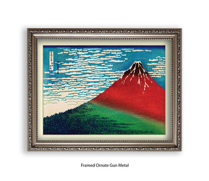 Mount Fuji Red Mountain Japanese Art Print